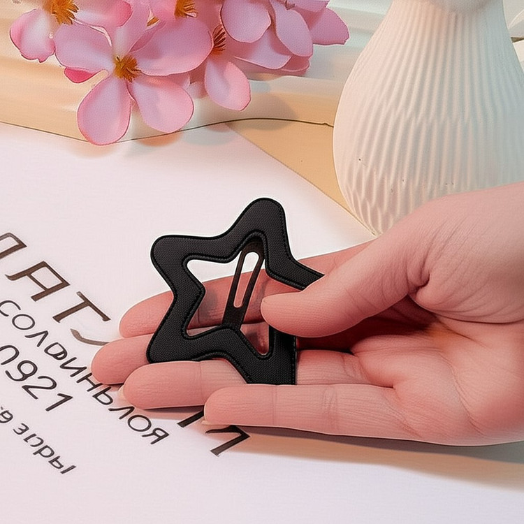 گیره سر تق تقی ستاره چرمی بزرگ