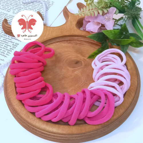 کش مو حوله ای بزرگ صورتی