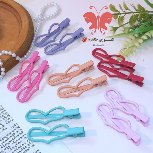 گیره سر انبری فلزی قلبی بزرگ جفتی