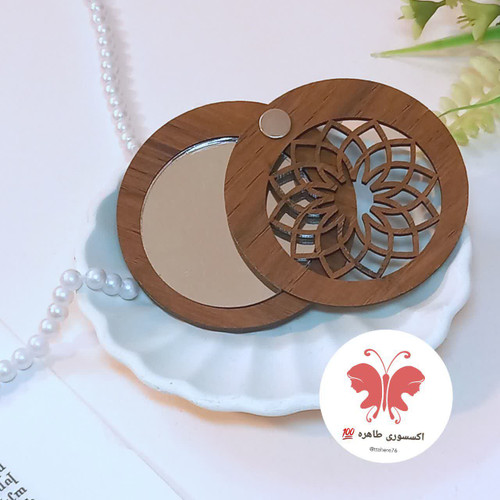 آینه چوبی گرد