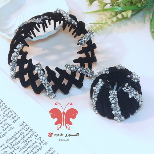 کلیپس چنگکی مخملی مرواریدی