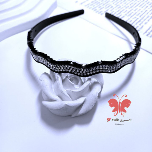 تل مو مشکی نگین دار دالوری کد ۵۰۸