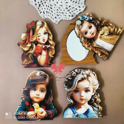 آینه چوبی دخترانه لیزری کد 512