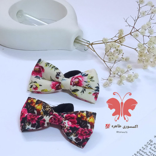 کش مو پاپیونی گلدار بزرگ کد ۵۲۵