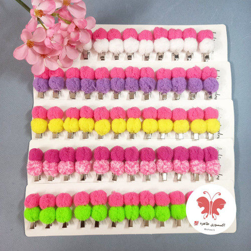 گیره سر پوم پوم دستساز جفتی کد 25