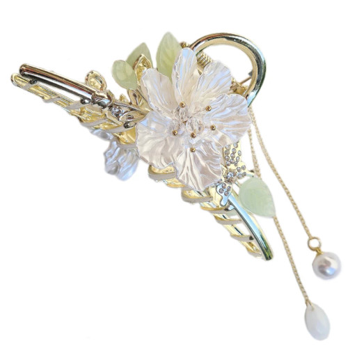 کلیپس مو فلزی گل بزرگ صدفی کد ۵۳۳