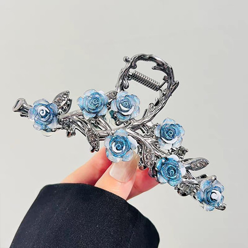 کلیپس مو فلزی گل رز آبی کد ۵۳۷