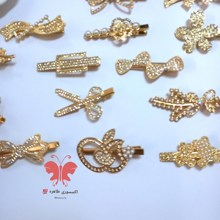 گیره سر فلزی انبری طرح دار کد ۱۲۳