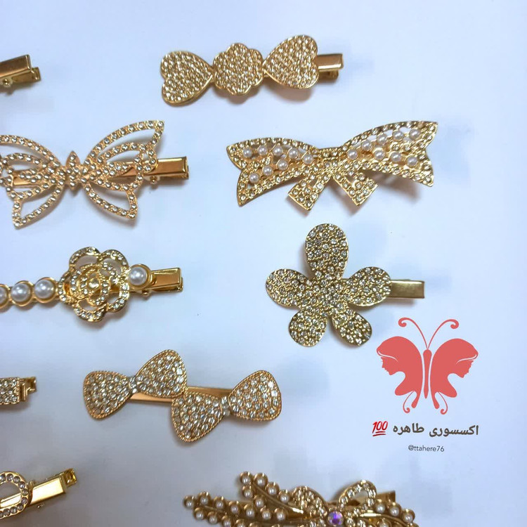گیره سر فلزی انبری طرح دار کد ۱۲۳